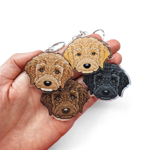 Cavapoo keyrings cockapoo - keyrings,