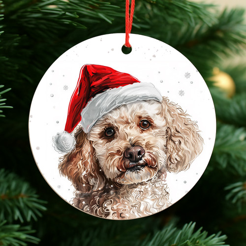Cockapoo dog christmas baubles - christmas,