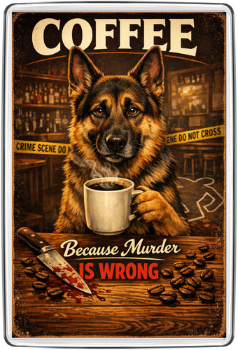 German shepherd coffee crime - shepherd,