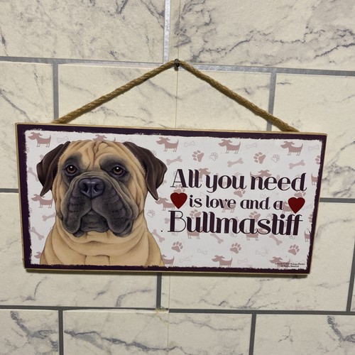 Bullmastiff wooden sign plaque - bullmastiff,